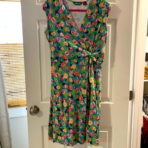 Lands End fit and flare flower print dress